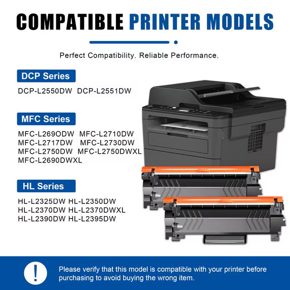 TN760 TN730 Toner Cartridge Compatible for Brother TN 760 TN 730 TN-730 TN-760 Toner HL-L2325DW L2350DW L2370DW L2395DW MFC-L2690DW DCP-L2550DW High Yield 2 Black TN760