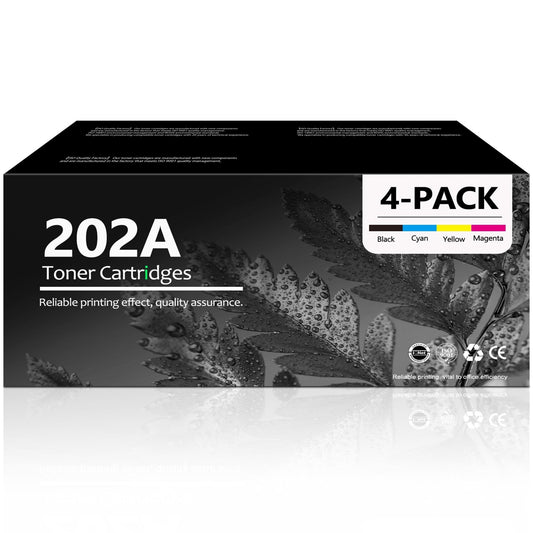 202A Toner Cartridge Compatible for 202A for Color Laserjet Pro M281fdw M281cdw Printer Ink (Black, Cyan, Magenta, Yellow 4-Pack)