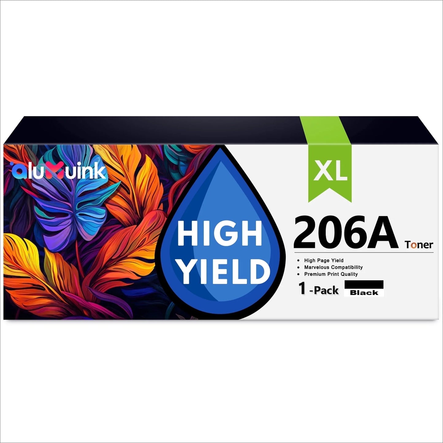 206A Toner Cartridge 1 Pack Compatible for 206A W2110A Black Toner Cartridges for Color Laser Pro M255; Color Laser Pro MFP M282, M283 Series Printers