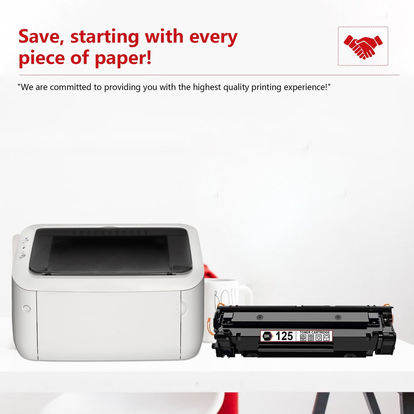 125 Toner Cartridge : CRG-125 Toner Replacement for Canon ImageCLASS LBP6030w LBP6000 MF3010 Printer, 1 Black