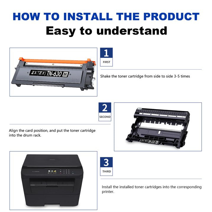 TN630 Toner for Brother TN630 Black Toner Cartridge DCP-L2540DW, HL-L2300D Printer