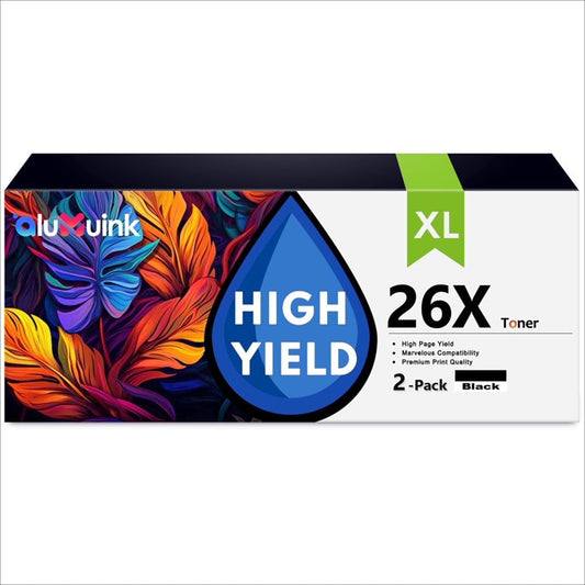 26X Toner Cartridge 2 Pack Compatible for 26X CF226X Black Toner Cartridges for Laser Pro M402 Series ; Laser Pro MFP M426 Series Printers