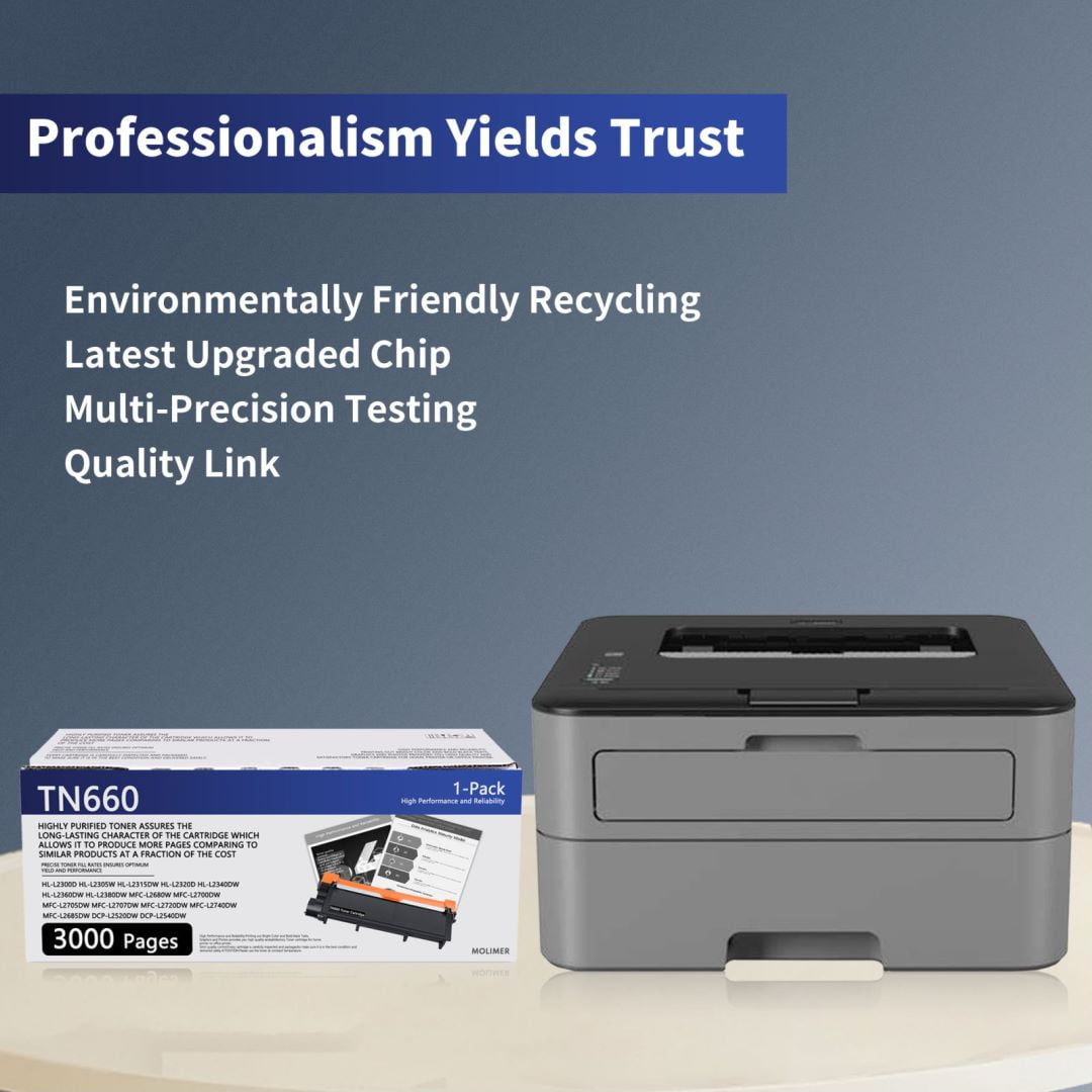 TN660 TN-660 TN 660 High Yield Toner Cartridge Replacement for Brother TN660 TN-630 Toner Cartridge for HL-L2360DW HL-L2380DW MFC-L2680W MFC-L2700DW Printer (2 Pack, Black)