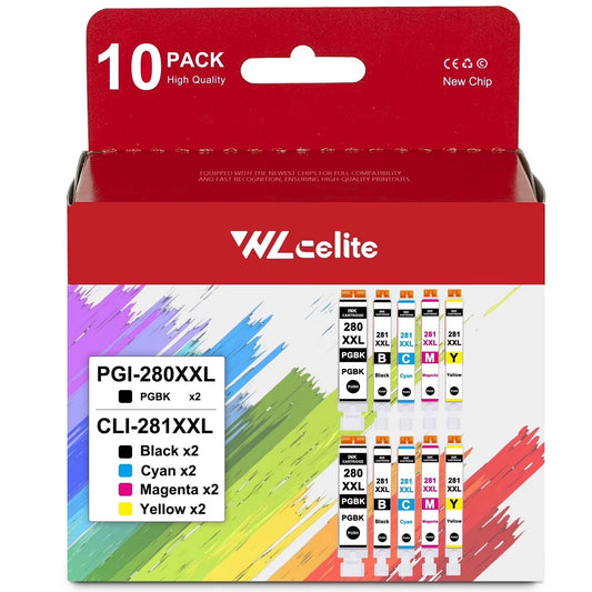 PGI 280XXL CLI 281XXL Ink Compatible for Canon 280 281 Ink Cartridge for TR8620a TR8620 TS9520 Printer (10 Pack)