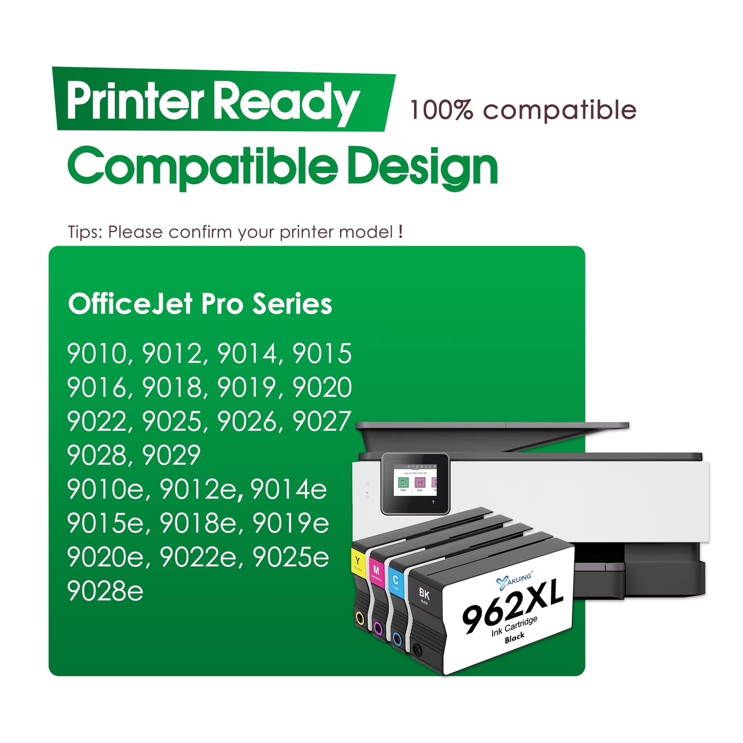 962XL Ink Cartridges Compatible for HP 962XL Ink Cartridges Combo Pack Work for 962 Ink Cartridges for printers (962 XL - 4 Pack)