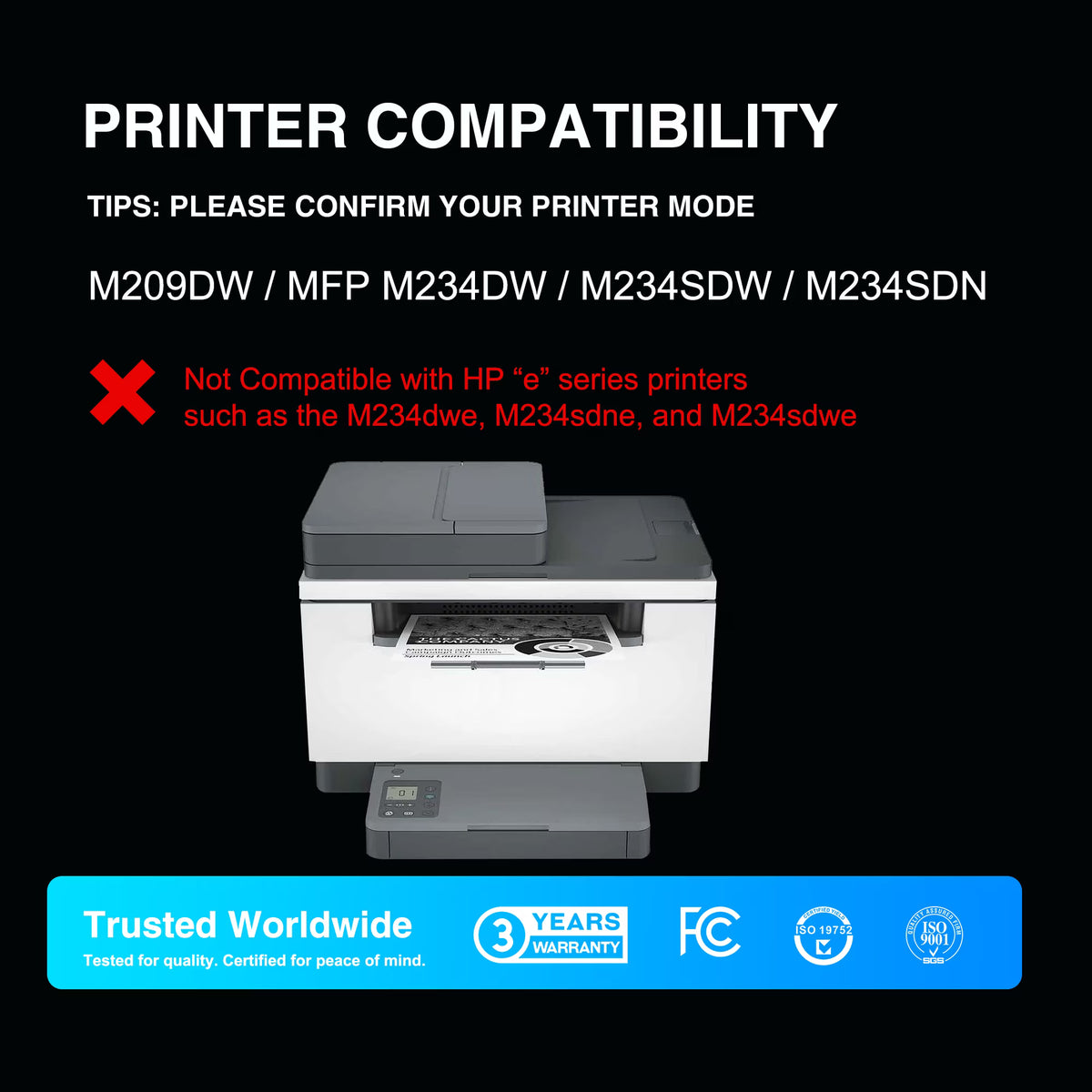 134A Black Toner Cartridges (with Chip) Compatible for 134A W1340A 134X W1340X Toner Cartridges Work with M209dw MFP M234dw M234sdw M209d Printer (2 Pack)