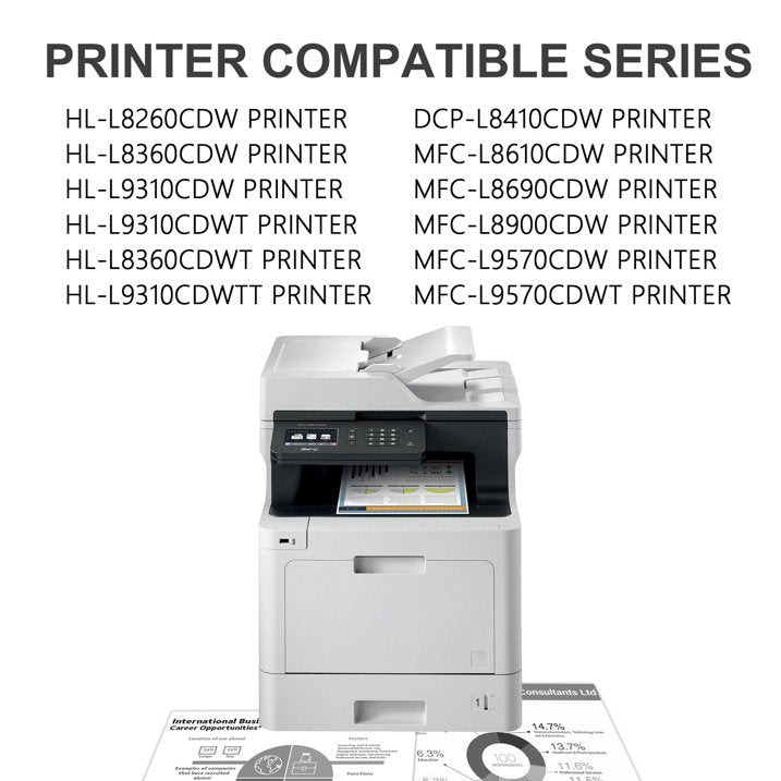 TN433 Black High Yield Toner Cartridge Compatible for Brother TN433BK HL-L8360CDW Printer - 2 Pack