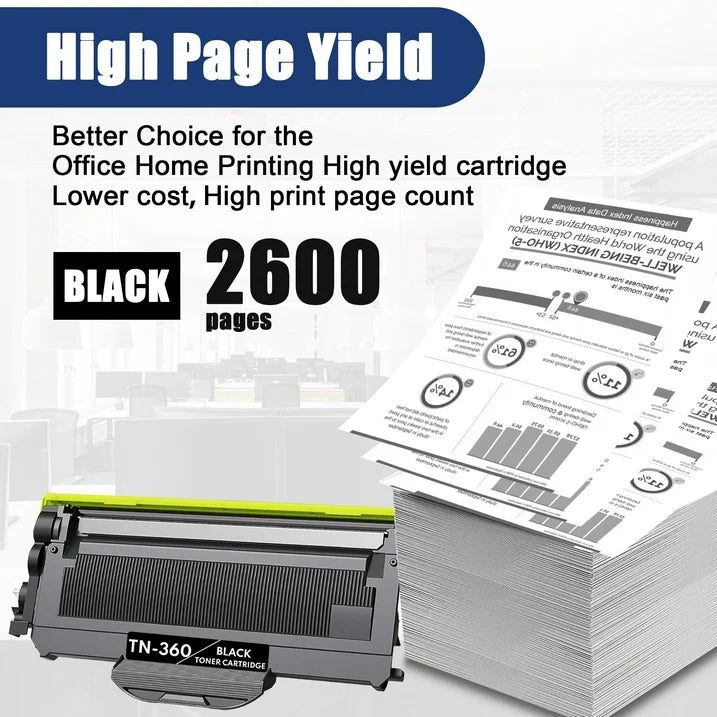 TN360 Toner Cartridge Replacement for Brother TN360 Toner Compatible for DCP-7030 Printer(2 Black).