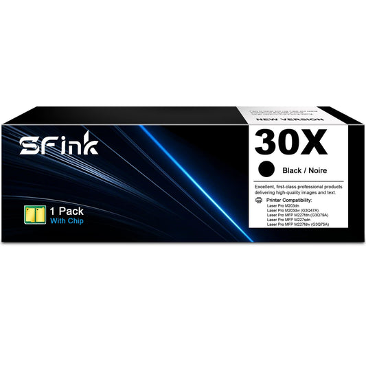 30X ( Black ) Toner Cartridges Compatible for HP 30X CF230X for LaserJet Pro M203dw M203dn;LaserJet Pro MFP M227fdw M227fdn M227sdn 1-Pack