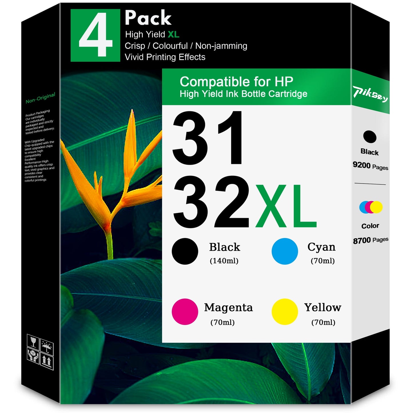 31 Ink 32XL Ink Bottle Cartridges (4-Pack) - Compatible for HP 31 32 XL Ink Bottle for Smart Tank 5102 7300 Ink Refill Printers