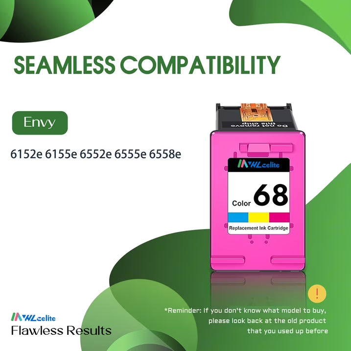 68 Ink Cartridge Compatible for 68 Ink Cartridge for Envy 6100e 6500e Series (1 Tri-Color)