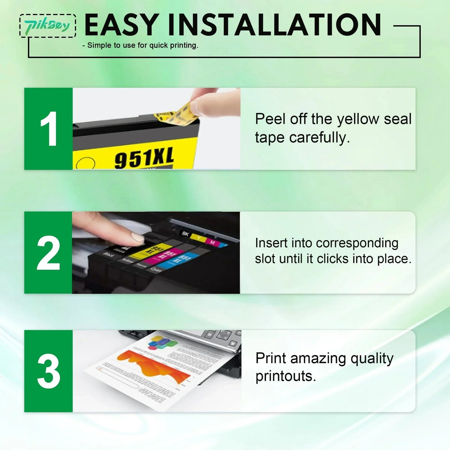 950XL 951XL Ink Cartridges 5-Pack (2 Black/1 Cyan/1 Magenta/1 Yellow)Compatible for HP 950 951 XL Ink Cartridge for Office Pro 8640 8660 8630 8615