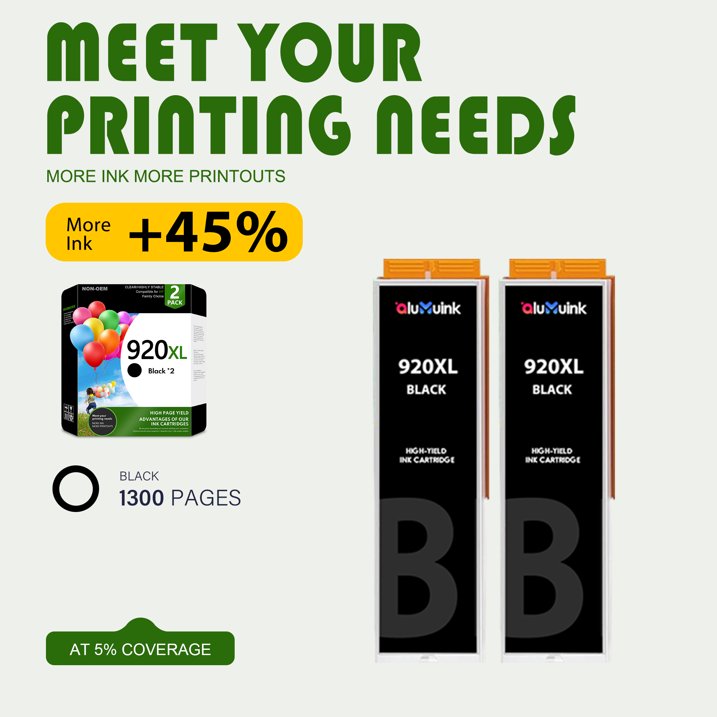 920XL Ink Cartridges Compatible for HP 920XL 920 XL Ink Cartridge for OfficeJet 6500A Printer