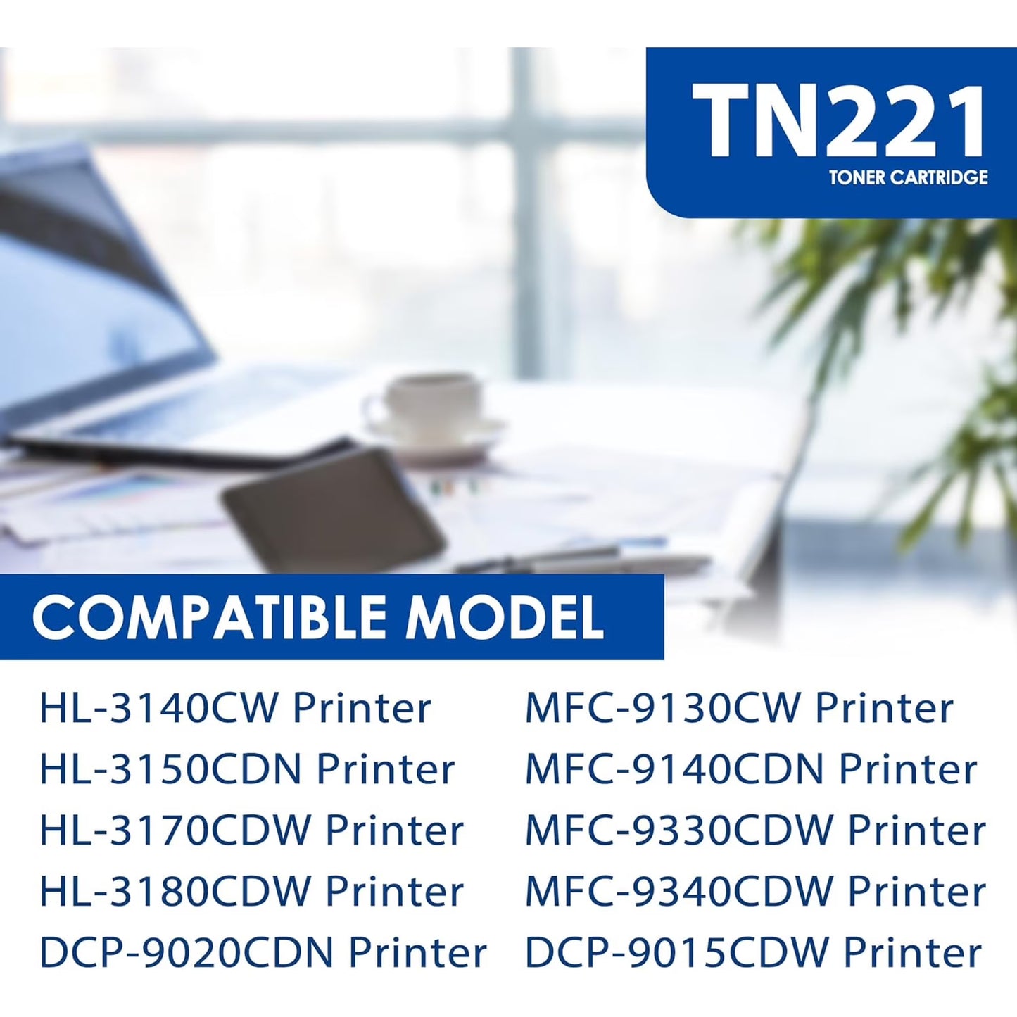 TN221 Toner Cartridge 3PK Compatible for Brother TN-221 Toner for MFC-9340CDW MFC-9130CW Printer