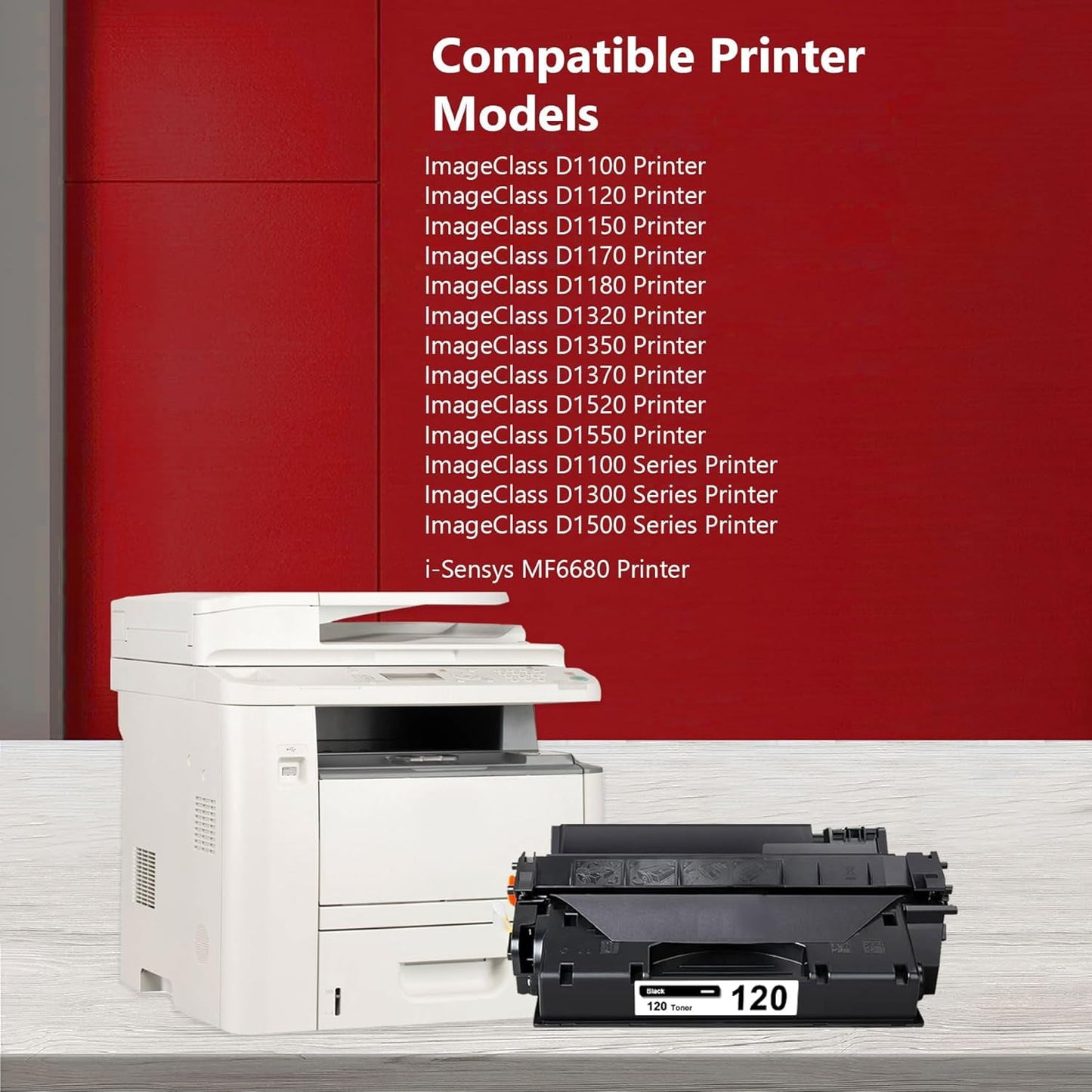 120 Toner Cartridge : 1 Pack 120 Toner Black Replacement for Canon 120 ImageClass D1100 D1120 D1150 D1170 D1180 D1350 Series i-Sensys MF6680 Printer