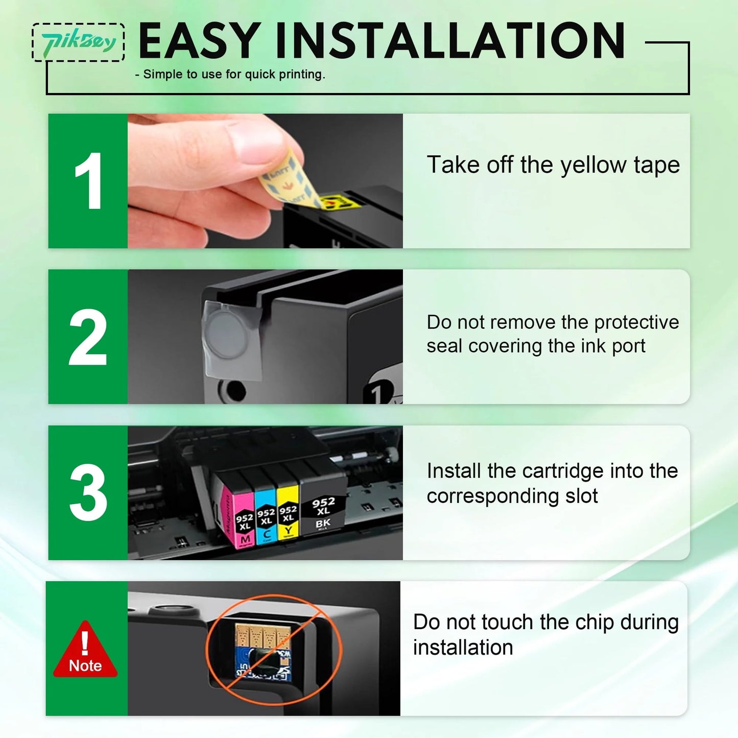 952 XL Ink Cartridges Compatible for HP 952XL Ink Cartridges for OfficeJet Pro 7740 8710 8210 printers (1 Cyan/1 Magenta/1 Yellow, 3-Pack)