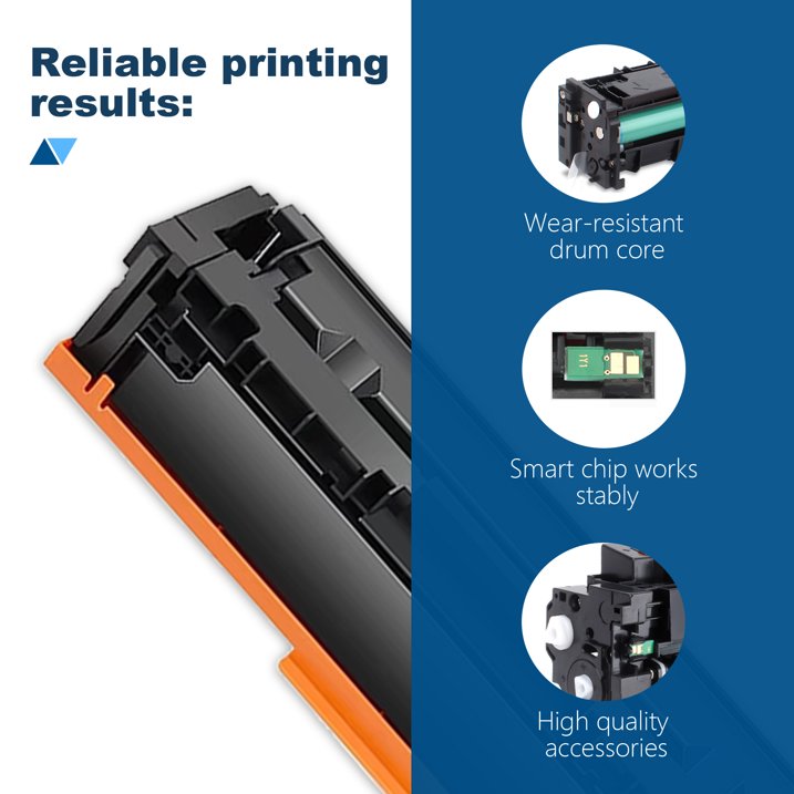 206A 4Pack Toner Cartridge Black 1600 Pages Cyan Magenta Yellow 1550 Pages With Chip Compatible for M255dw M282nw M283fdn M283fdw Printer