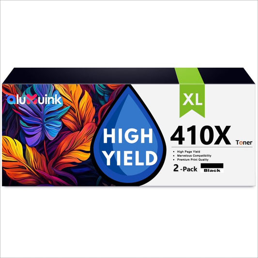 410X Toner Cartridge 2 Pack Compatible for HP 410X CF410X Black Toner Cartridges for Color Laser Pro M452 Series, Color Laser Pro MFP M377, M477 Series Printers