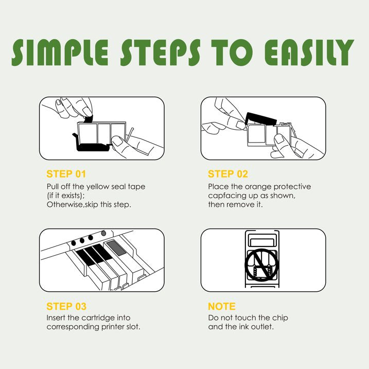 902 XL Ink Cartridges Compatible for HP 902 Ink Cartridge Combo 4-Pack OfficeJet Pro 6960