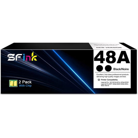 48A Black Toner Cartridges 2 Pack Compatible for HP 48A CF248A for Pro M29w M29a M30w M15w M15a M16w M16a M28w Printer