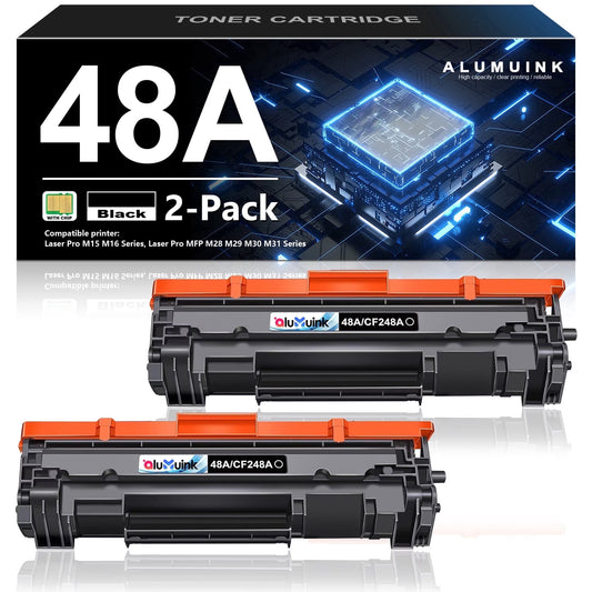 48A Toner Compatible for 48A Toner Cartridge for LaserJet Pro M15a M16w Printer 2 Pack(Black)