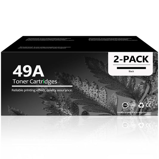 49A Q5949A Toner Cartridge Compatible for 49A Toner Cartridge for LaserJet 1160 1320 1320n Printer Ink (2 Pack Black )