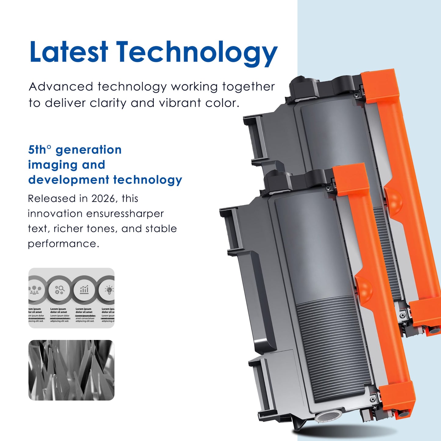 TN 450 TN-450 Toner Cartridge Compatible for Brother TN 450 High Yield Black Works with DCP-7065D Intellifax-2890 HL-2240D 2242D [ 4-Black, 2800 Pages Per Cartridge ]