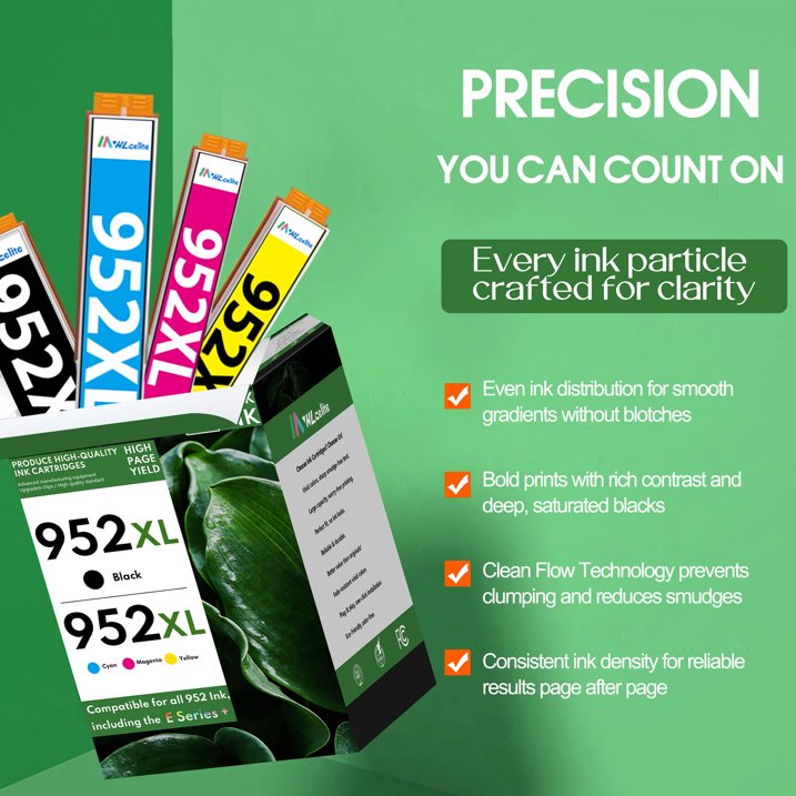 952 XL ink Cartridges Compatible for 952 Ink Cartridges for OfficeJet Pro 8710 8210 7740 Printers(1*Black, 1*Cyan, 1*Magenta, 1*Yellow)