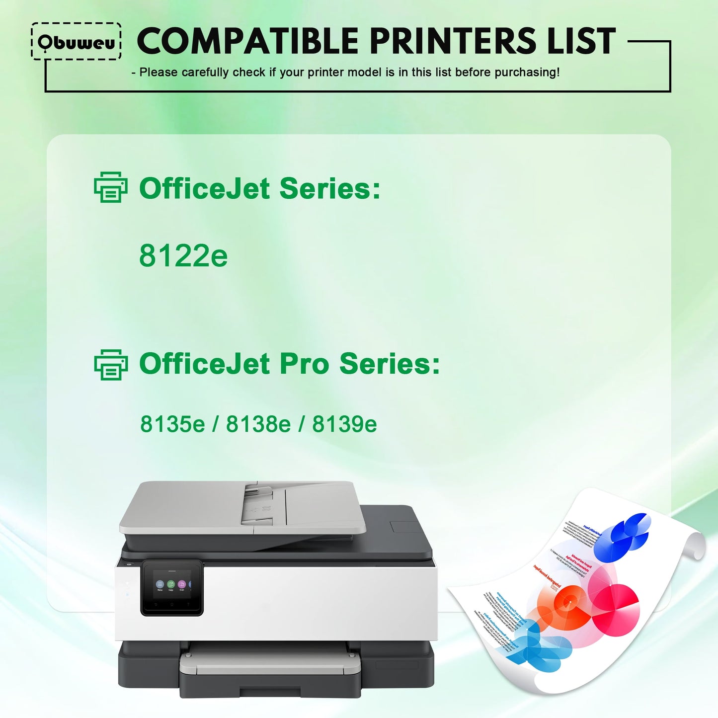 923 Ink Cartridge (1-Pack, Black) - Compatible 923 923e Ink Compatible for HP 923 Ink use with OfficeJet 8122e OfficeJet Pro 8135e 8138e 8139e Printer
