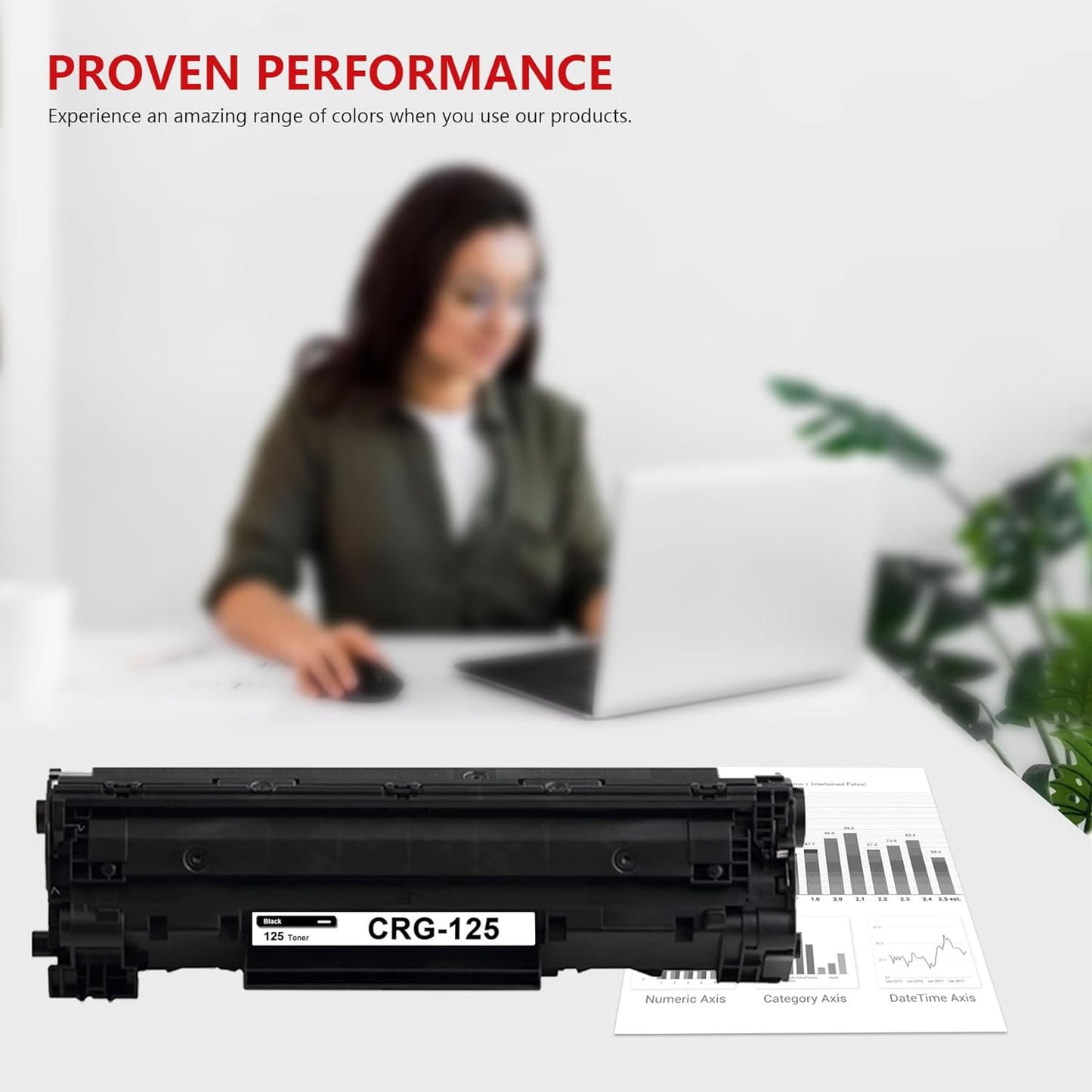 125 Toner Cartridge 1 Black 125 Toner Replacement for Canon 125 ImageCLASS LBP6030w LBP6000 MF3010 Printer