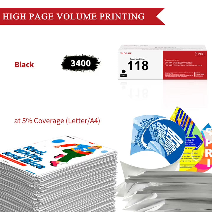 CRG 118 Toner Compatible for Canon 118 Toner Cartridge for MF8350Cdn MF729Cdw Printer
