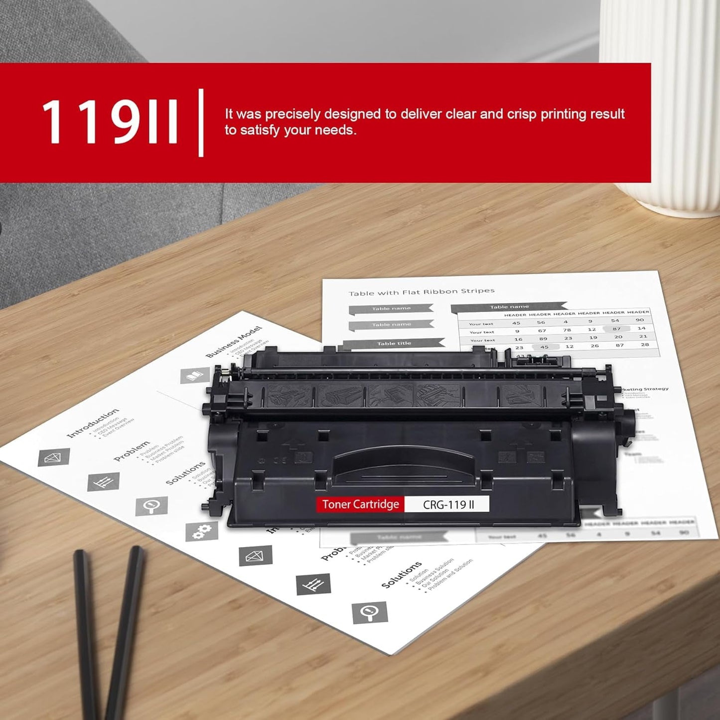 119 II Black Toner Cartridge (1-Pack) CRG119 II Toner Replacement for Canon 119 II Toner imageCLASS LBP6650dn MF5960dn MF5950dw MF6180dw Printer