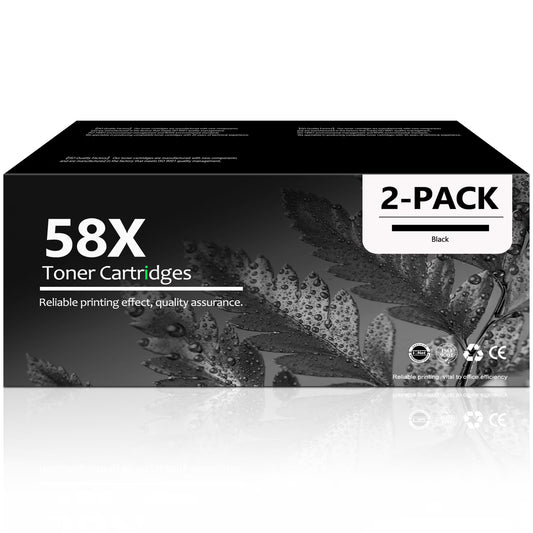 58X CF258X Toner Cartridge Compatible for HP 58X 58A Toner LaserJet Pro M404dw M404n M428dw Printer (2 Pack Black)
