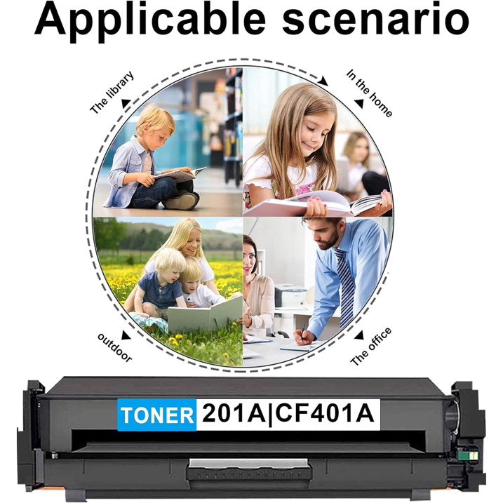 201A | CF401A 201A (Cyan,1 Pack) Toner Cartridge Compatible for Color Pro M252dw M252n MFP M277n M277dw Printer