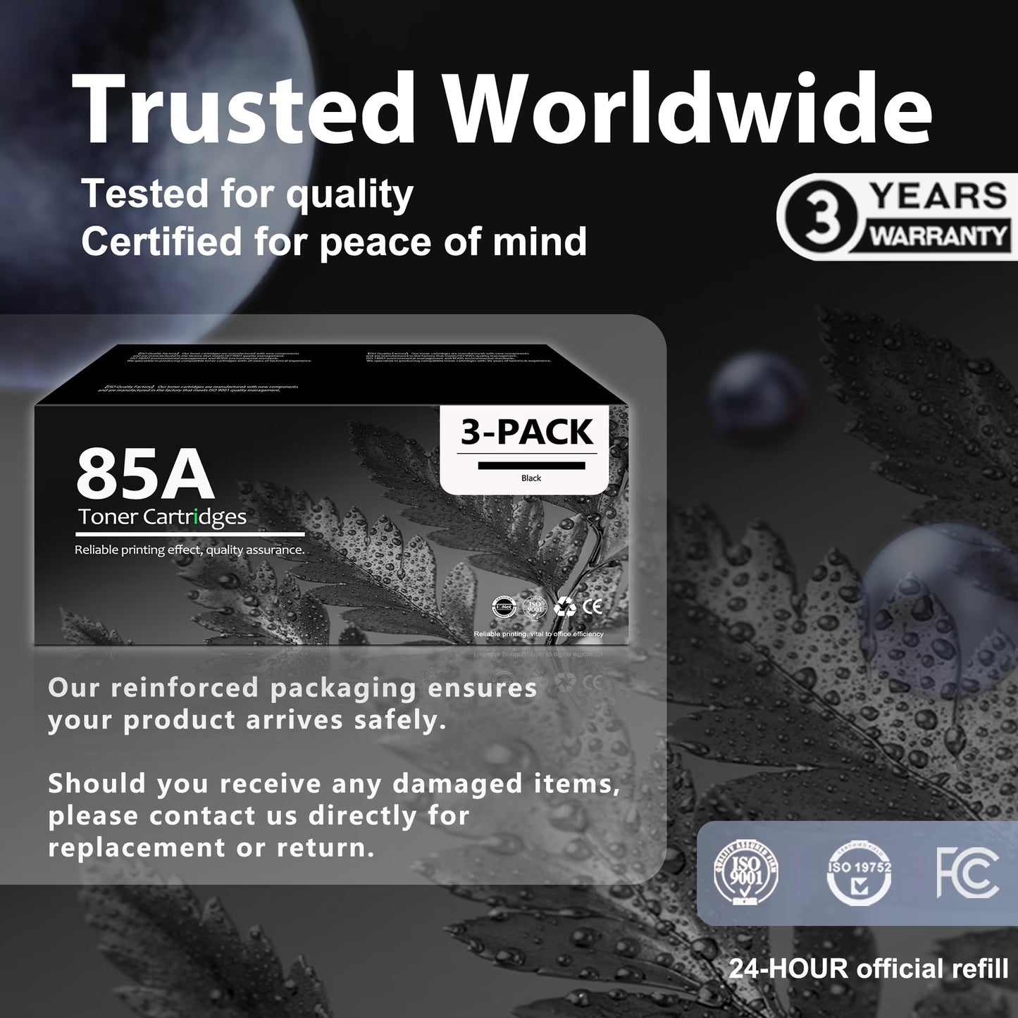 85A Toner Cartridge Compatible for 85A Toner Cartridges for Pro P1102w P1109w Printer(3 Pack Black )