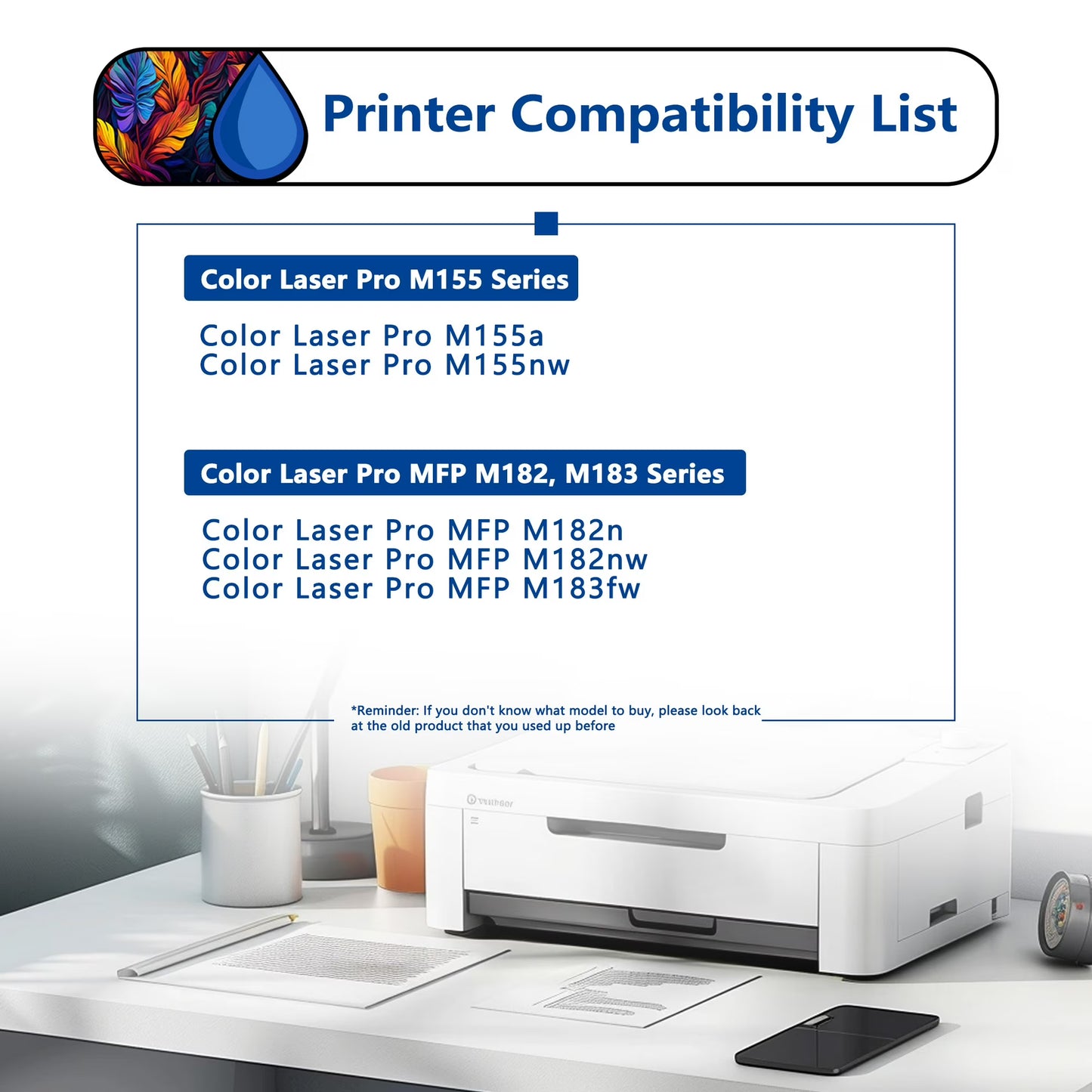 215A Toner Cartridge 1 Pack Compatible for 215A W2310A Black Toner Cartridges for Color Laser Pro M155, Color Laser Pro MFP M182, M183 Series Printers