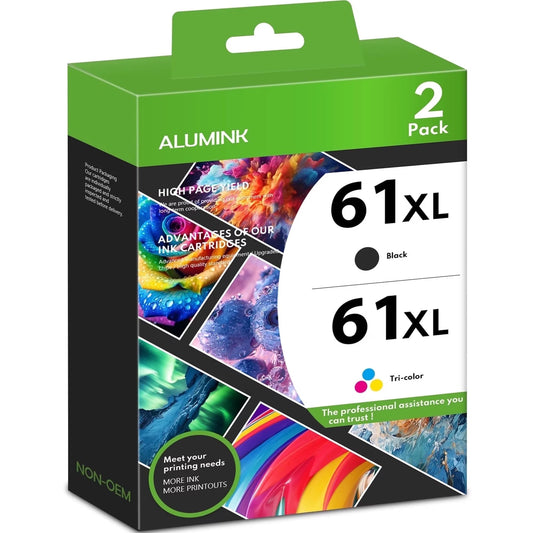 61 Ink Compatible for 61 XL Ink Cartridges Combo Pack for Envy 4500 5530 Printer(Black Tri-Color)