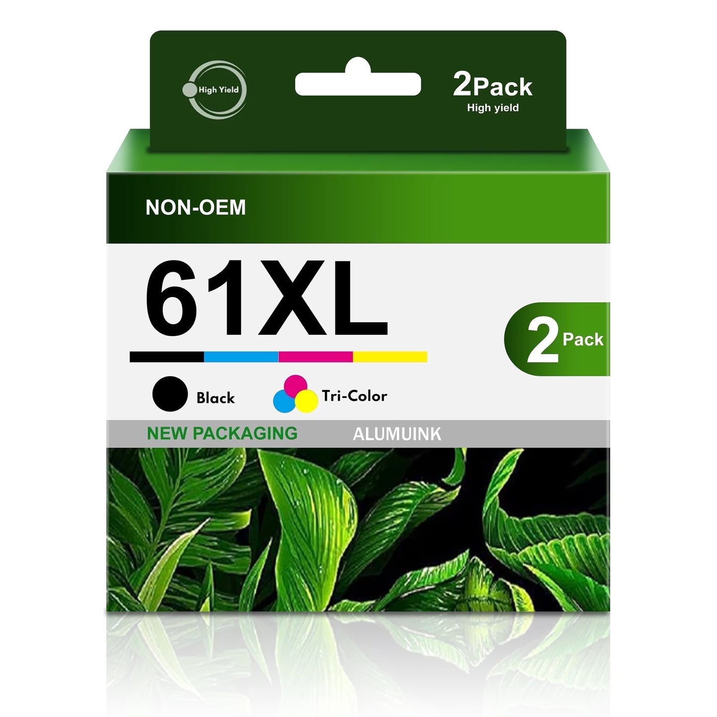 61XL Black Tri-Color Ink (2 pack) Compatible for 61 XL Ink Cartridge Combo Pack 1010 1050 1510 2050 Printer