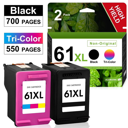 61XL Ink Cartridges Comb Pack (2-Pack Black Tri-Color) Compatible for HP 61 Ink Cartridges for Printer Ink 61 for 5530 4500 Printer