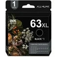 63 XL 63 Ink Cartridge Compatible for HP 63XL Black Ink Cartridges for OfficeJet 5255 3830 Envy 4520 Printer（1 Pack）