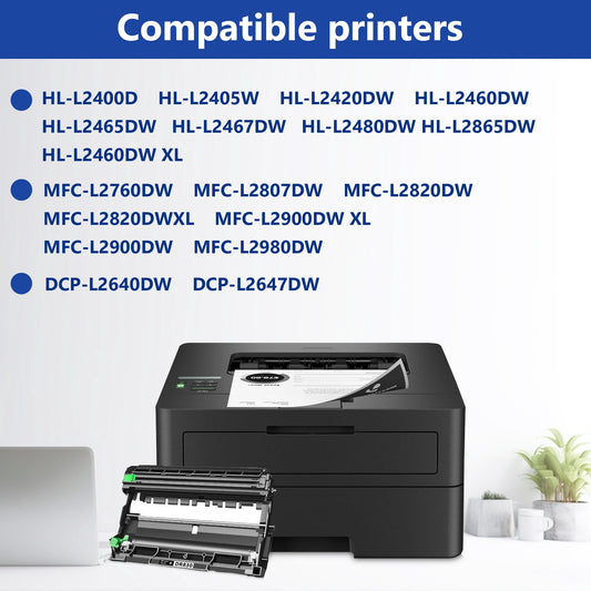 DR830 Drum Unit 1 Pack Black Compatible for Brother DR 830 DR-830 Drum for DCP-L2640DW HL-L2460DW HL-L2405W HL-L2400D HL-L2480DW MFC-L2820DWXL Printer