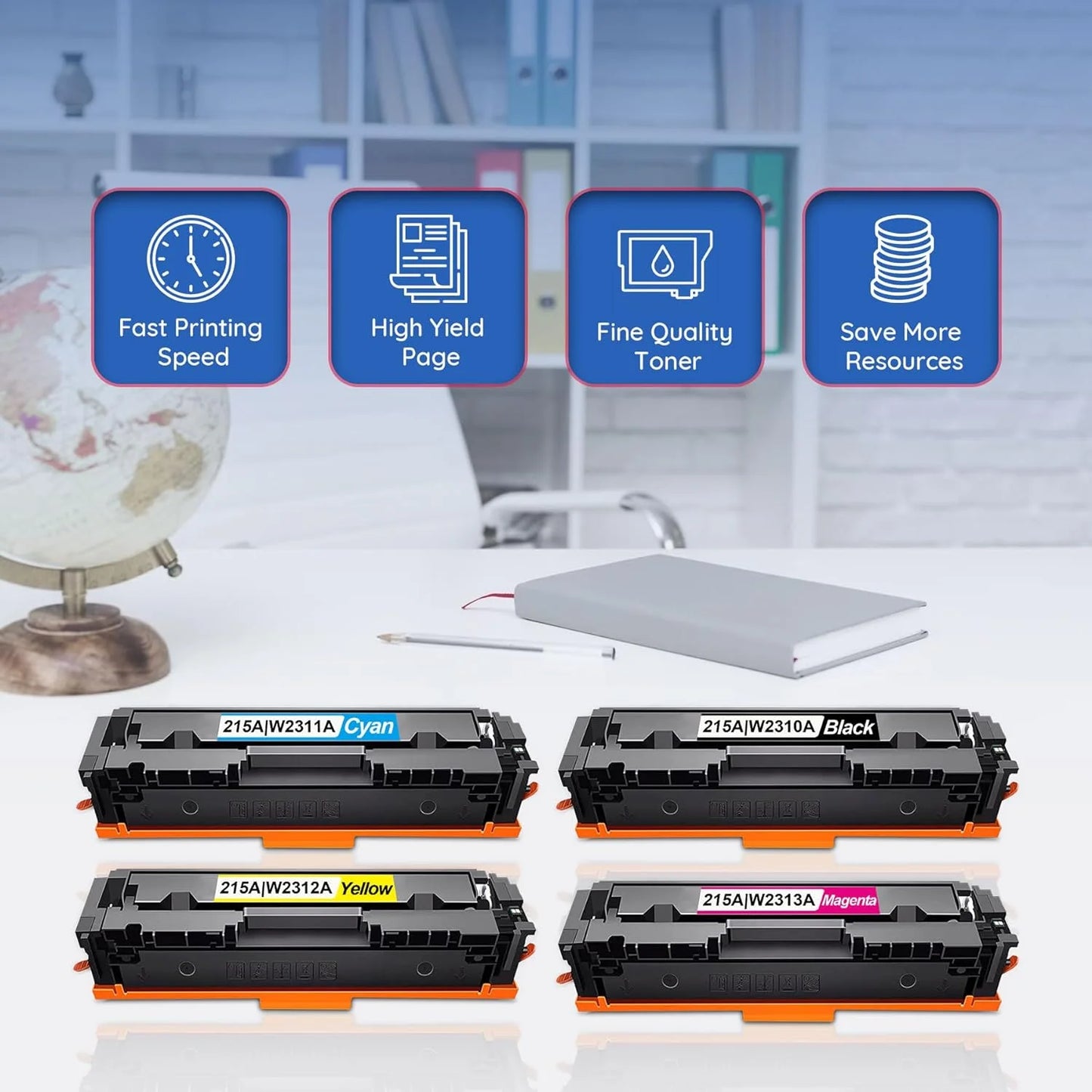 215A Toner with Chip Compatible for 215A Toner Cartridges for Color Pro MFP M183 M155 Printers
