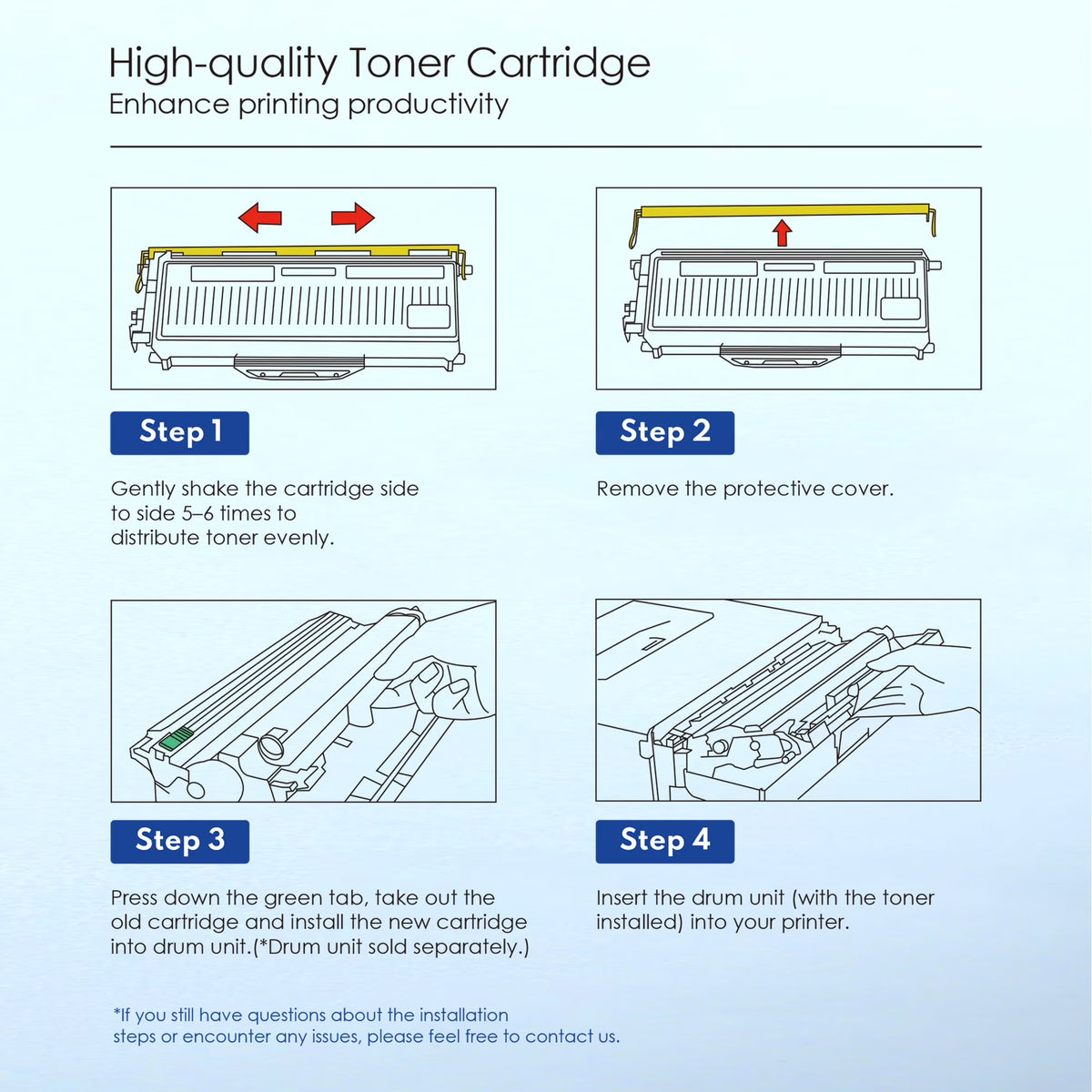 TN350 TN 350 Toner Cartridge Compatible for Brother TN350 High Yield Black Works with HL-2030 DCP-7010 MFC-7220 Intellifax-2820 [1-Pack, 2700 Pages Per Cartridge]