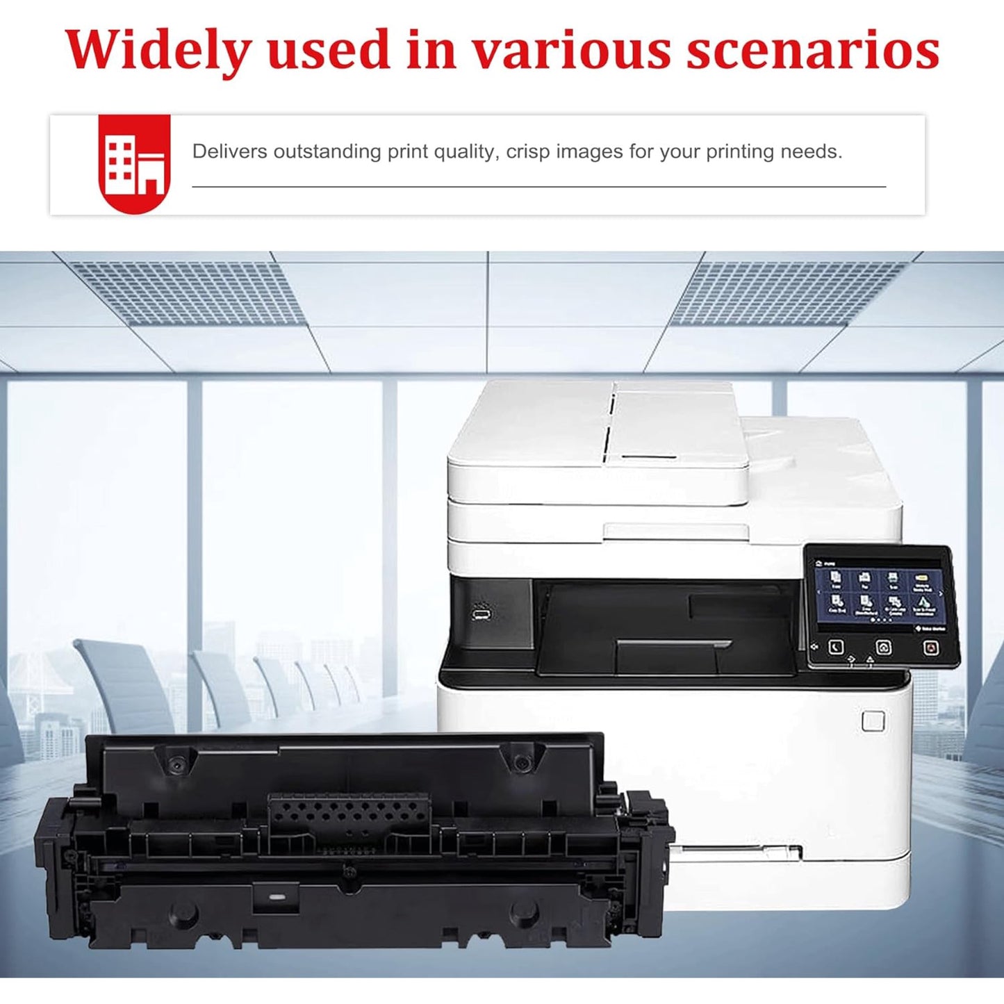 055 Toner Cartridge Set (4-Pack, Black, Cyan, Magenta, Yellow) Compatible 055 High Yield Replacement for Canon 055 Toner Color imageCLASS MF743Cdw MF741Cdw MF745Cdw MF746Cdw LBP664Cdw Printer