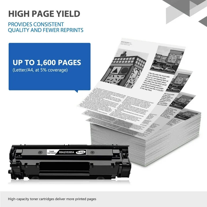 85A Toner P1102W Toner Cartridge: Compatible for 85A Toner for Pro P1102w MFP M1217nfw M1212nf P1102 Ink Printer, CE285A 1 Black