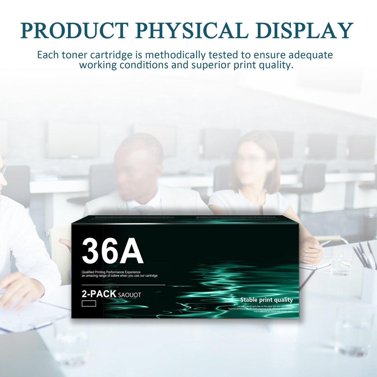36A | CB436A Black 2 Pack High Yield Toner Cartridge Compatible for P1505n Printer