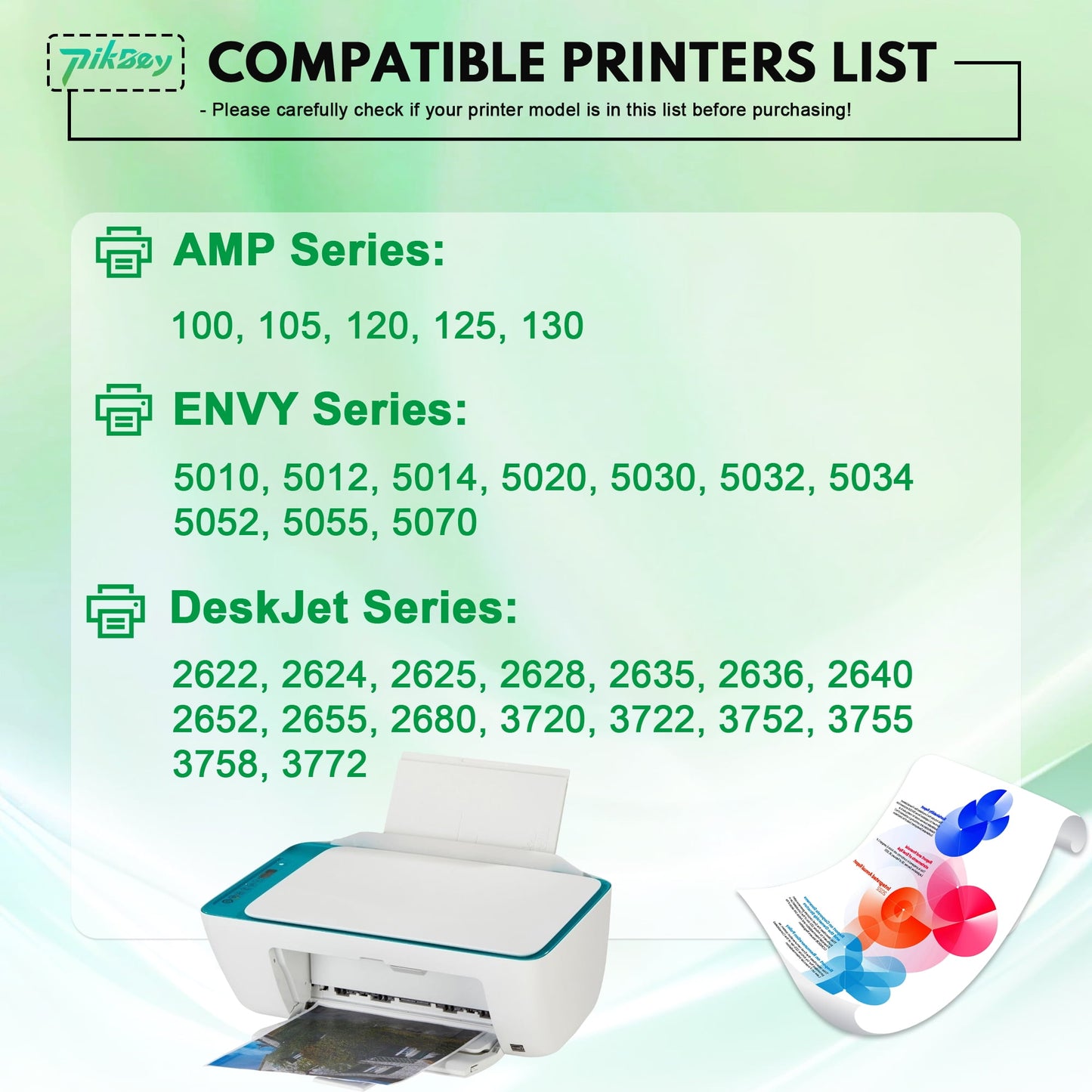 65XL Ink Cartridges 2-Pack Black/Tri-Color – Compatible with HP 65, DeskJet 2622 2624 2652 Envy 5052 5058 AMP 100 120 130 Printers