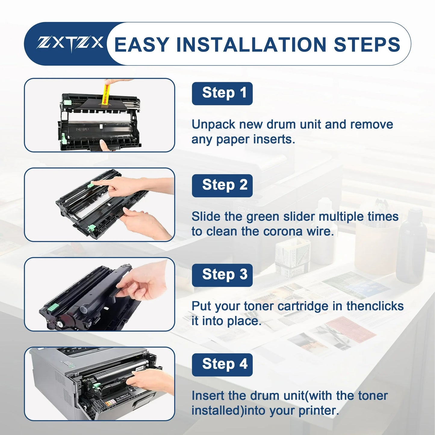 DR830 Drum Unit Replacement for Brother DR-830 TN830 for HL-L2405W HL-L2400D HL-L2460DW HL-L2465DW HL-L2480DW DCP-L2640DW MFC-L2820DWXL Printer