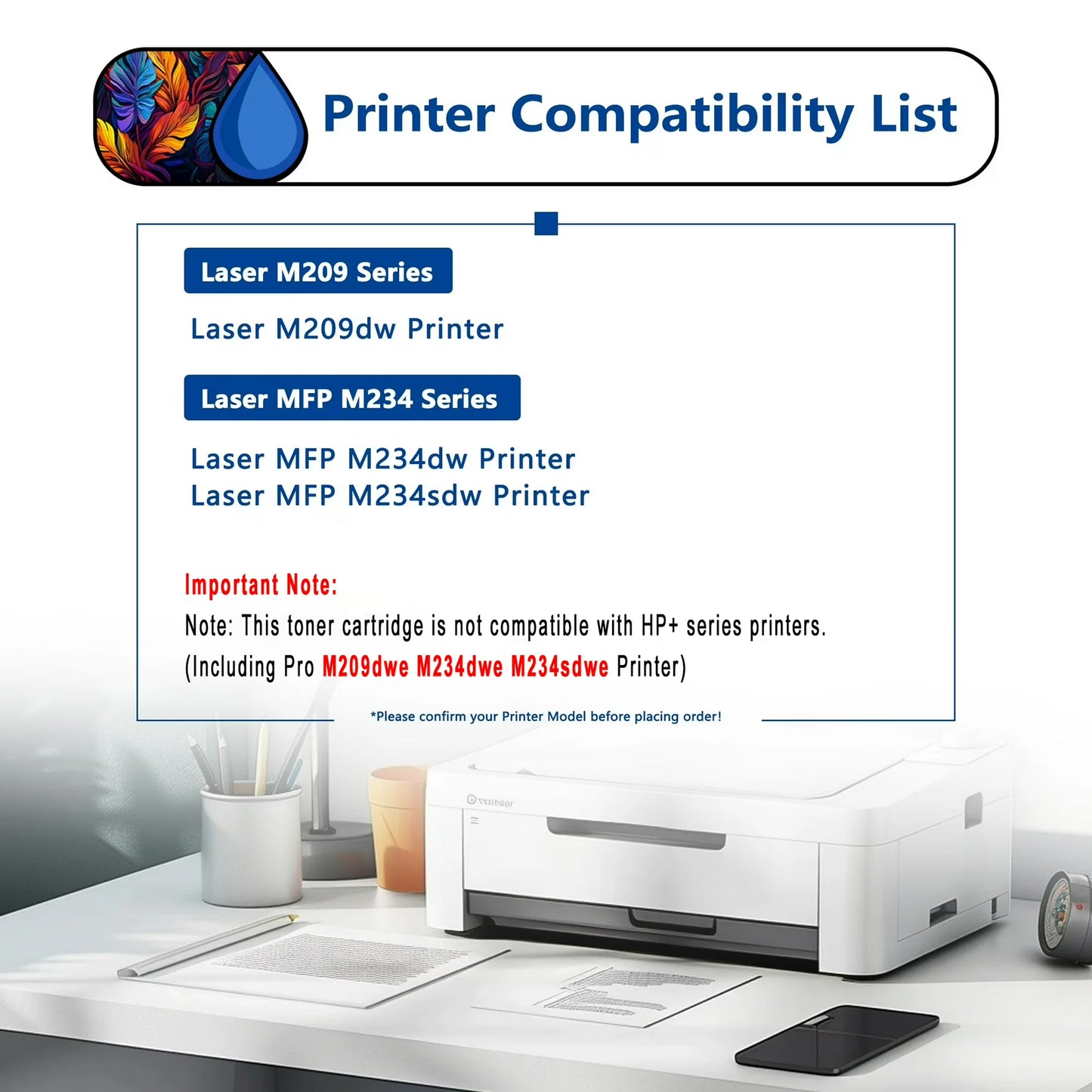134X Toner Cartridge 2 Pack Compatible for 134X W1340X Black Toner Cartridges for Laser M209,MFP M234 Series Printers