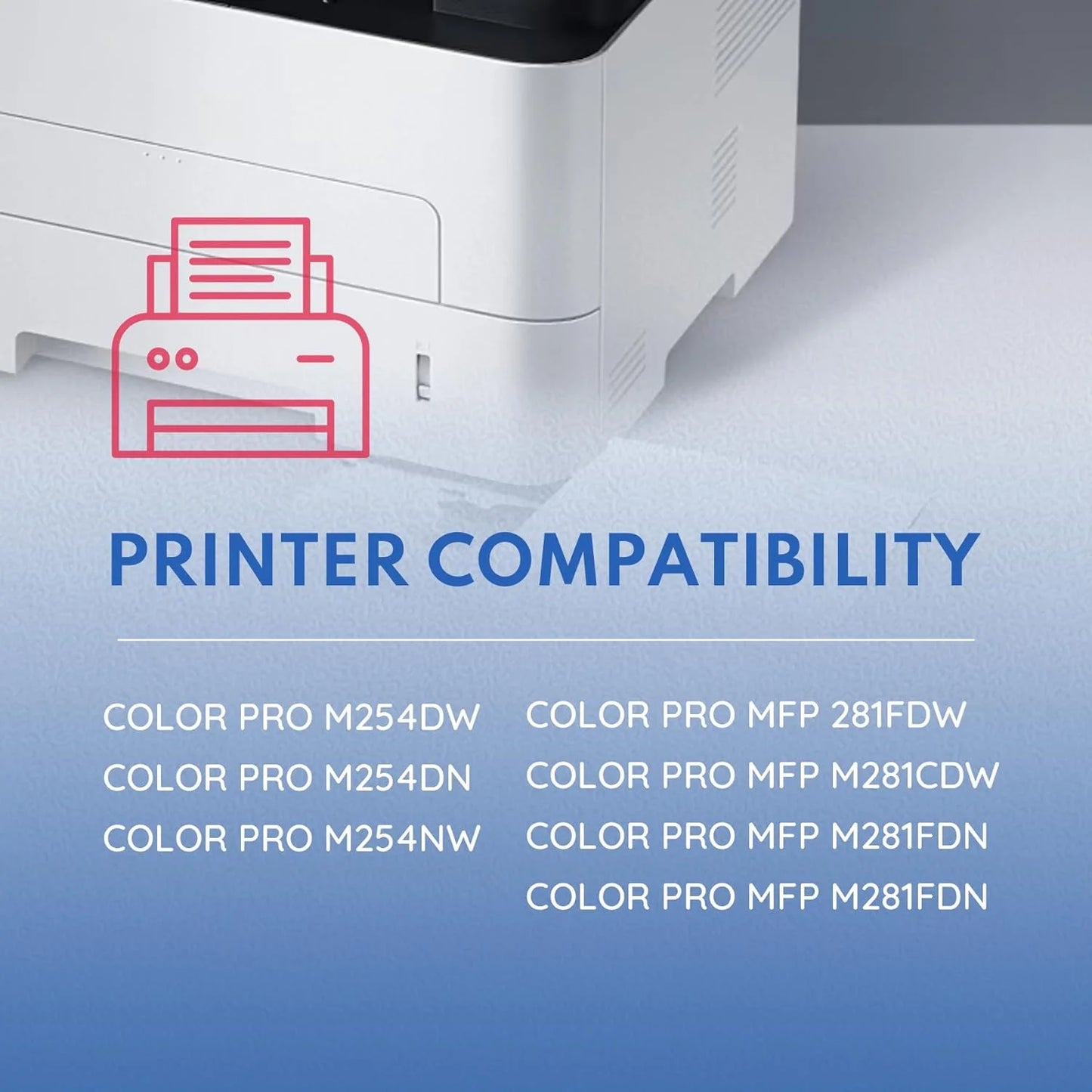 202A Toner Cartridges with Chip 4-Pack (CF500A, CF501A, CF502A, CF503A) Compatible for 202A 202A for Color Pro M254dw Color Pro MFP M281cdw Printer